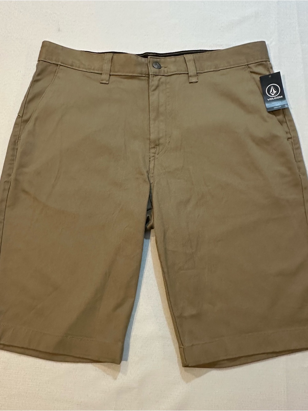 NWT Volcom Vmonty Stretch 22 Khaki Chino Shorts Size 34